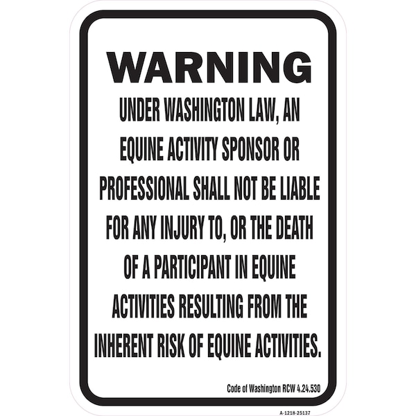 Signmission Safety Sign, 12 in Height, Aluminum, 18 in Length, 25137 A-1218-25137 - main